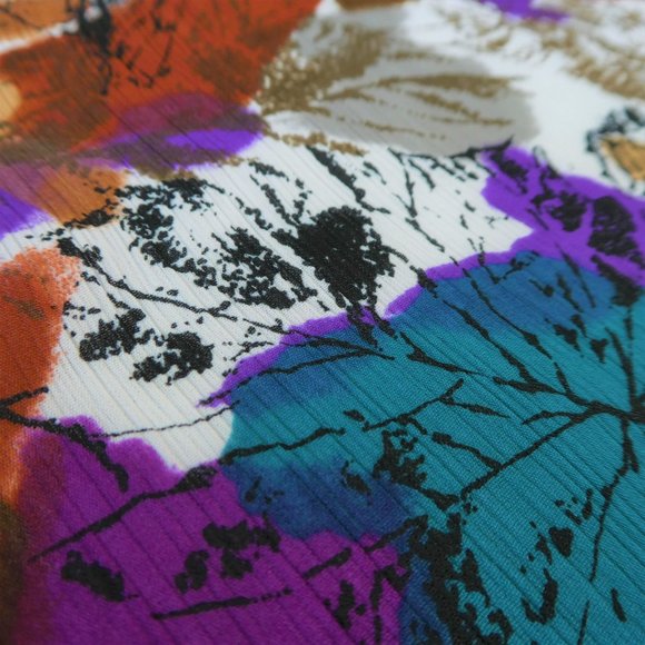 Vintage Blouse Open Front Waterfall Puff Short Sleeves Cardigan L - Picture 5 of 7